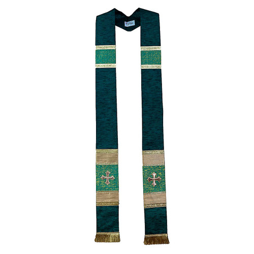 1985 Holy Cross Stole with Hand Embroidery Green