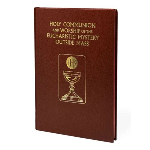 Brown hardcover of the Holy Communion & Worship of Eucharistic Mystery Outside the Mass