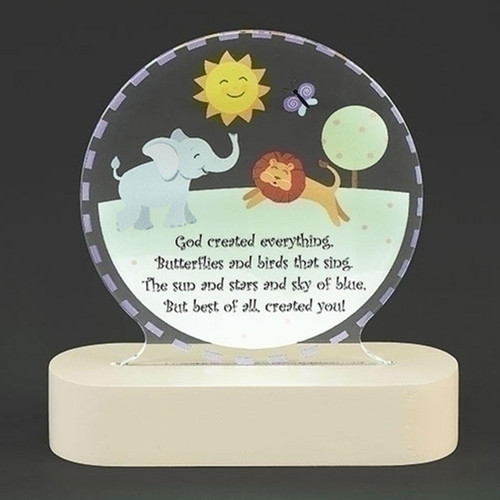 Tabletop LED God Created Plaque