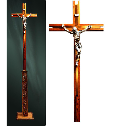 4701 Wood & Brass Processional Crucifix