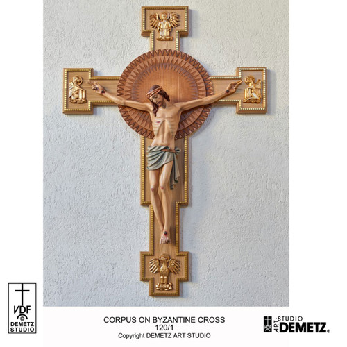 120/1 Demetz 48IN Corpus with 96IN Byzantine Cross with halo and symbols 120/1 Demetz 48IN Corpus with 96IN Byzantine Cross with halo and symbols