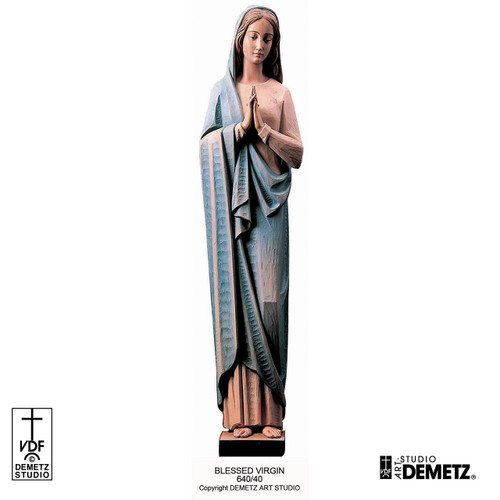 Wood Carved 640/40 Demetz Immaculate Heart of Mary Statue