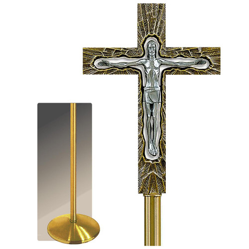 95PC65 Processional Crucifix with Textured Cross