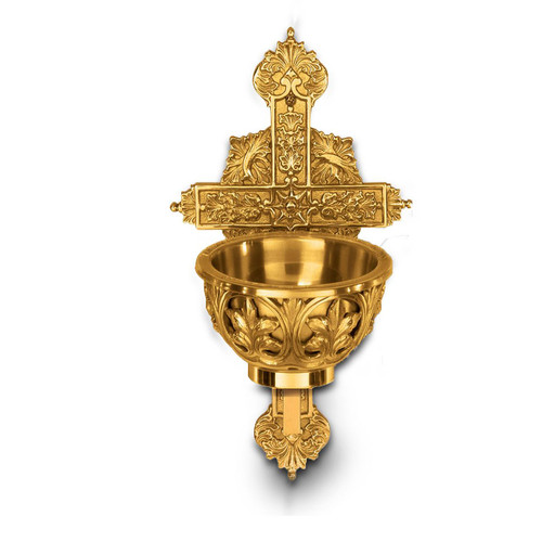 38928C Holy Water Font in Brass