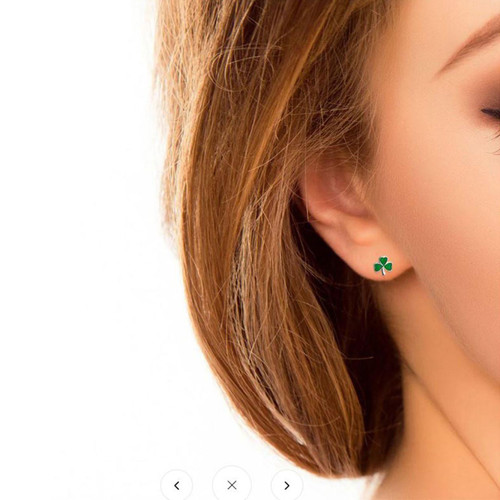 Irish Sterling Silver Shamrock Earrings shown on model
