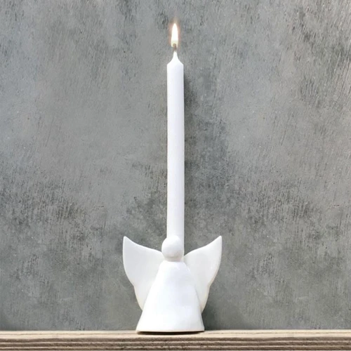 Angel Candle Holder and Vase shown with an candle