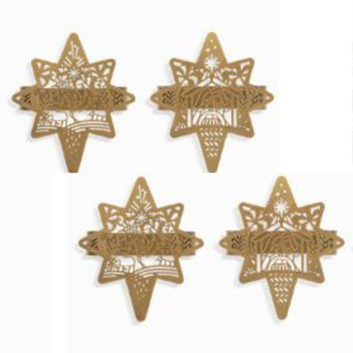 Nativity Star Napkin Ring Set of 4