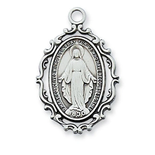 Detail of the Sterling Baroque Miraculous Pendant