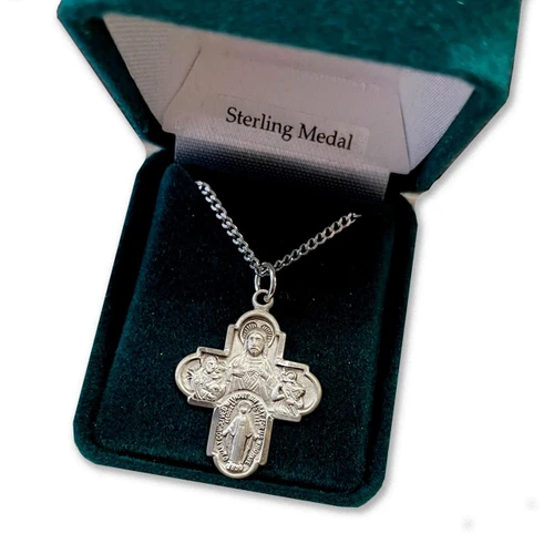 Sterling Silver 4Way Cross Necklace on 18" chain