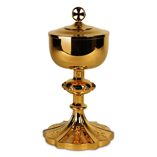 K971 Ciborium in 24K Gold Plate/ 400 Host Capacity