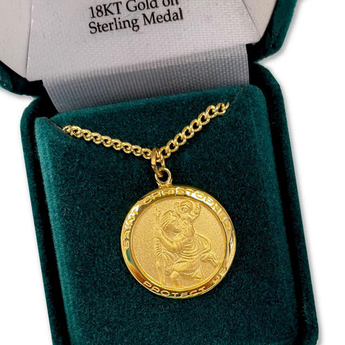 18IN Gold St. Christopher Necklace