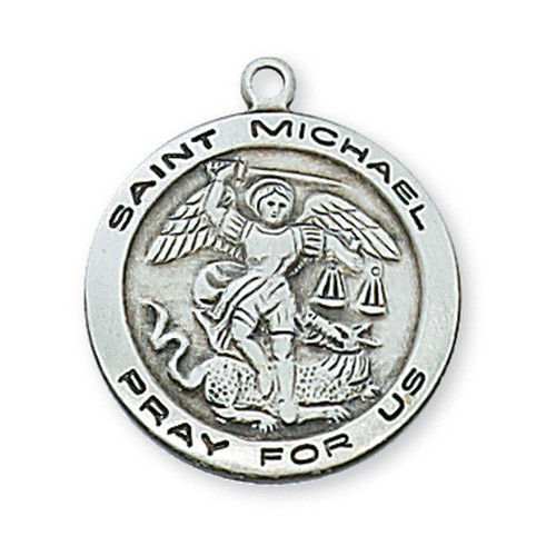Detail of the Sterling Silver St. Michael Medal