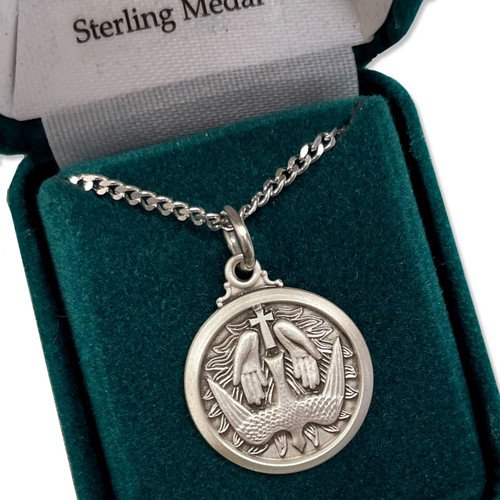 20IN Sterling Holy Spirit Dove Pendant in gift box