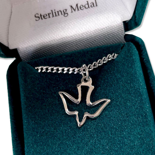 Sterling Holy Spirit Cut-Out Dove Necklace