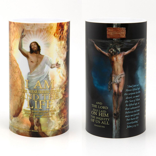 Front and Back of the LED Resurrection Candle