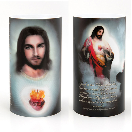 Front and back of the Sacred Heart of Jesus Candle Front and back of the Sacred Heart of Jesus Candle