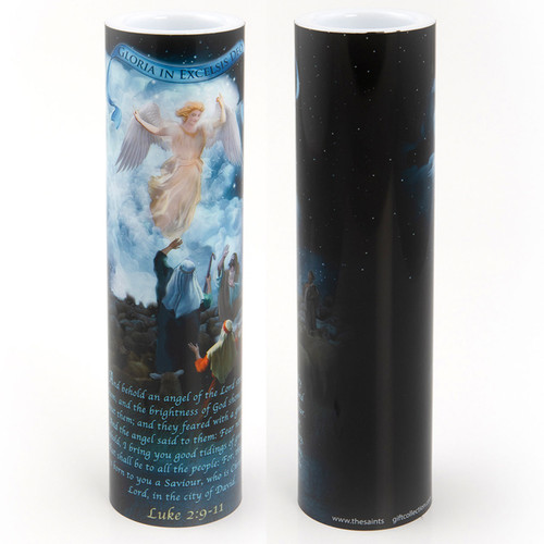 Front and Back of the 2X8 LED Angel and the Shepherds Candle