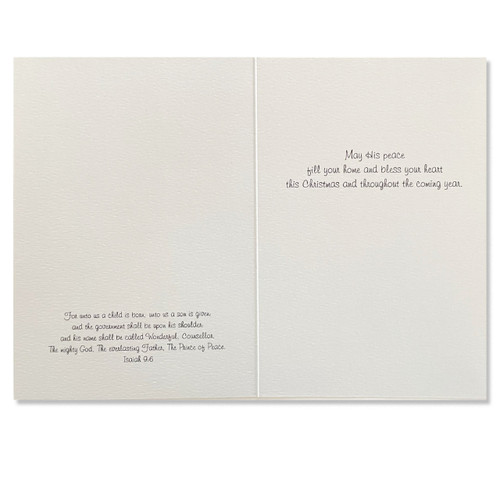 View of the inside texts of the C6701C Peace on Earth Christmas Card pack of 10 View of the inside texts of the C6701C Peace on Earth Christmas Card pack of 10