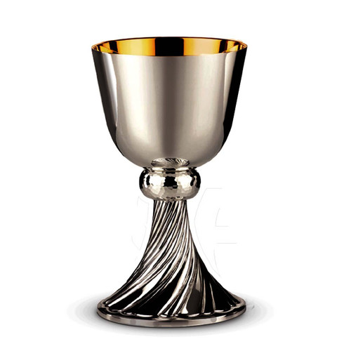 5360 Silver Plate Chalice with Swirl Design Base
