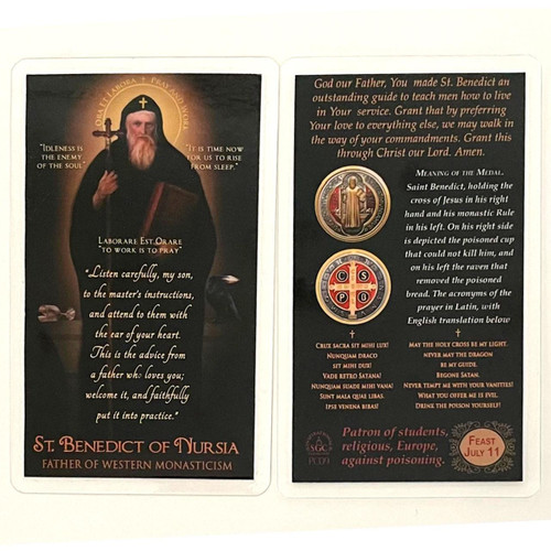 St. Benedict of Nursia Prayer Card