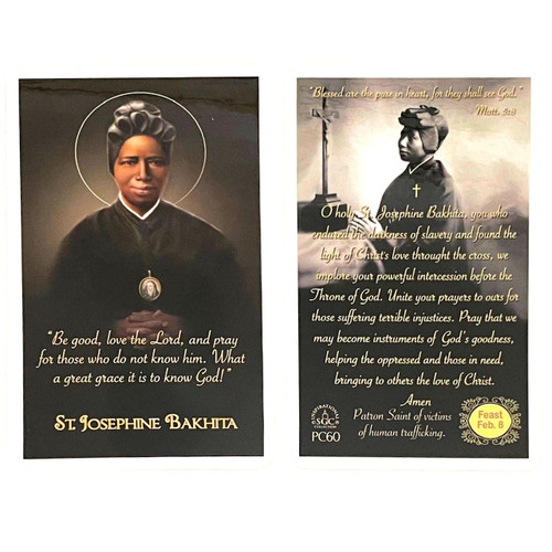 St. Josephine Bakhita Prayer Card front and back
