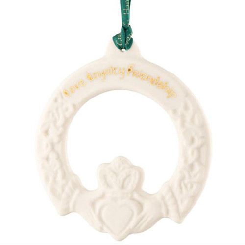 Front of the Belleek Claddagh Ornament