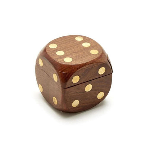 View of the Wood Dice Box closed