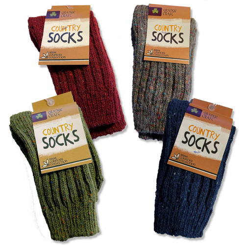 Large Irish Wool Sock available in 4 colors with each pair sold separately