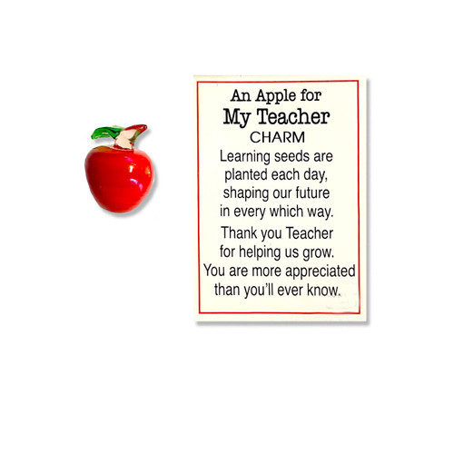 Apple Charm for a Teacher and Message Card