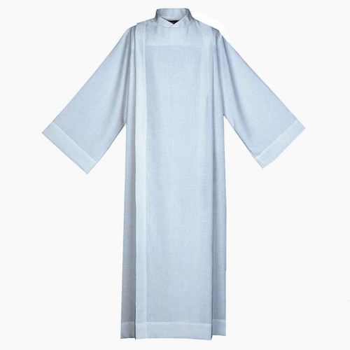 436 Front-Wrap Alb in Pearl White Poly/Rayon