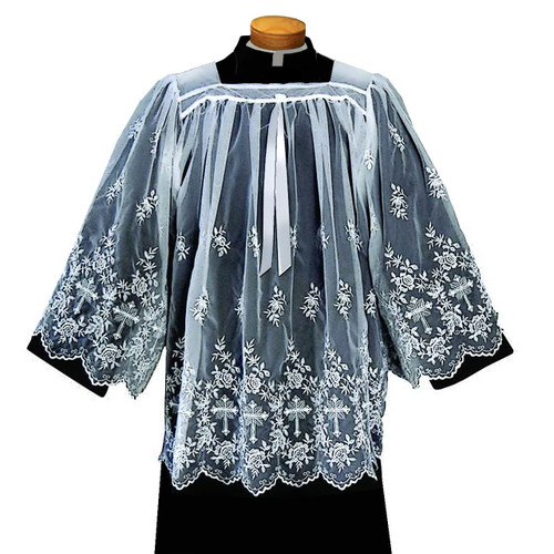 BV 1415X  Washable Sheer Nylon Surplice w/Embroidery