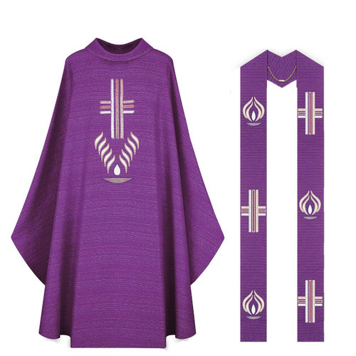 2170 Chasuble & Overlay Stole Set