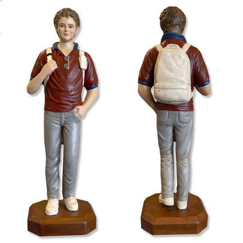 10 IN Carlo Acutis Statue front and back