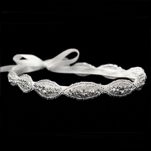 First Communion Rhinestone Ribbon Headband