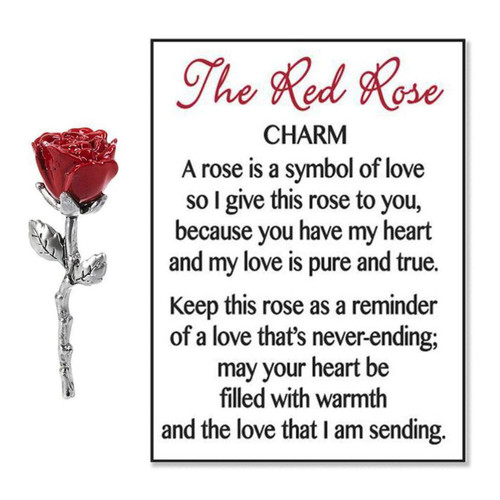 Red Rose Charm and Message card
