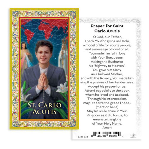 Paper St. Carlo Acutis Holy Prayer Card
