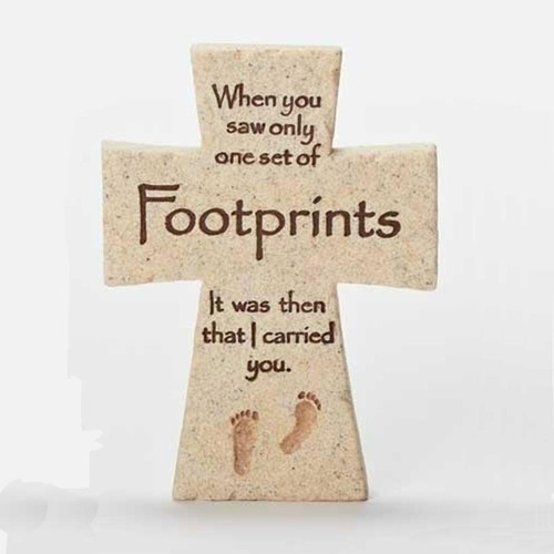 4IN Standing Footprints Cross