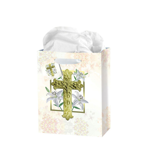 Small Easter Lily & Cross Gift Bag