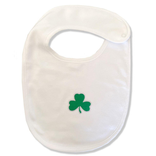 White Irish Bib with Shamrock