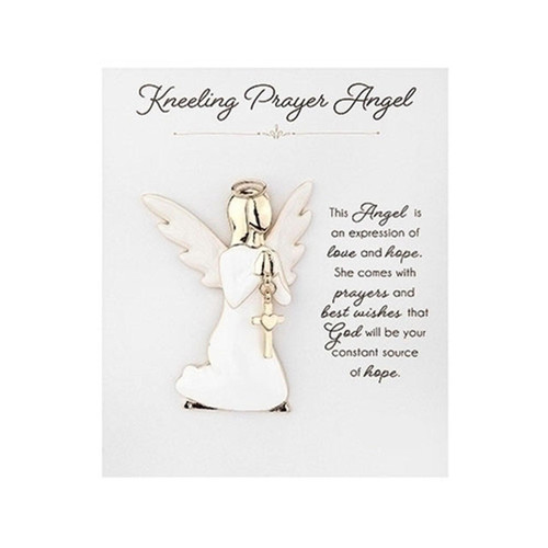 Kneeling Prayer Angel with easel back for tabletop display