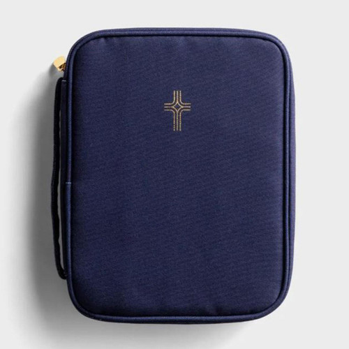 Navy Bible Cover with Gold Cross