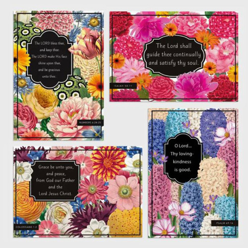 The 4 card designs in the Abundant Blessings Thinking of You Boxed Card Set