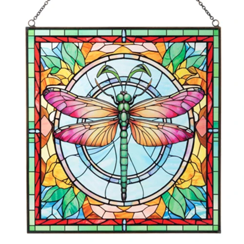 Detail of the Stained Glass Dragonfly Suncatcher