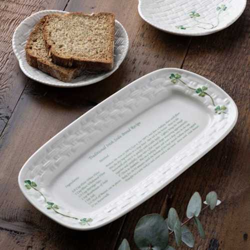 Belleek Irish Soda Bread Tray shown on table setting