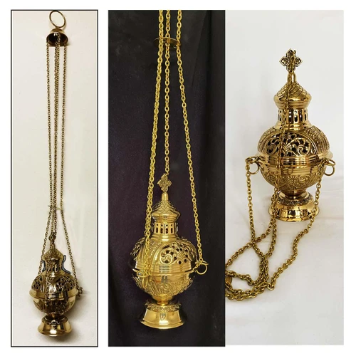 10-136D Brass Censer Details
