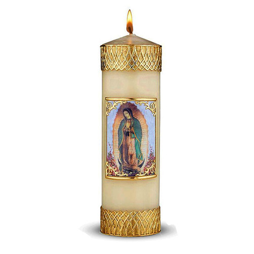 4X7 LED Our Lady of Guadalupe Candle | St .Patrick's Guild