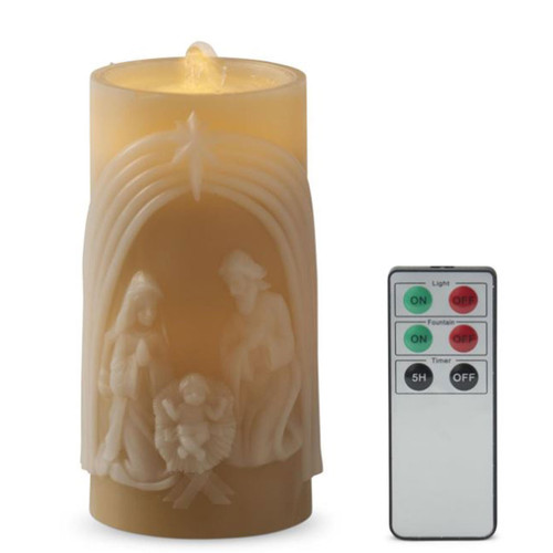 LED Nativity Water Fountain Candle
