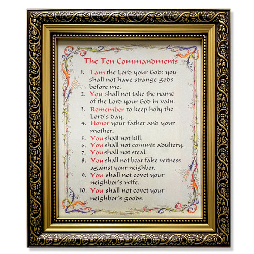 Framed Ten Commandments Print
