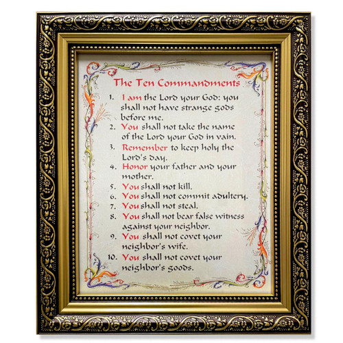 Framed Ten Commandments Print