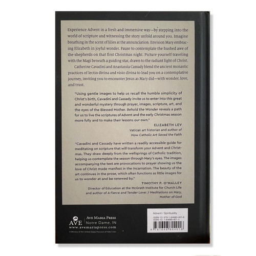 Back cover for Behold the Wonder: Meditations for Advent